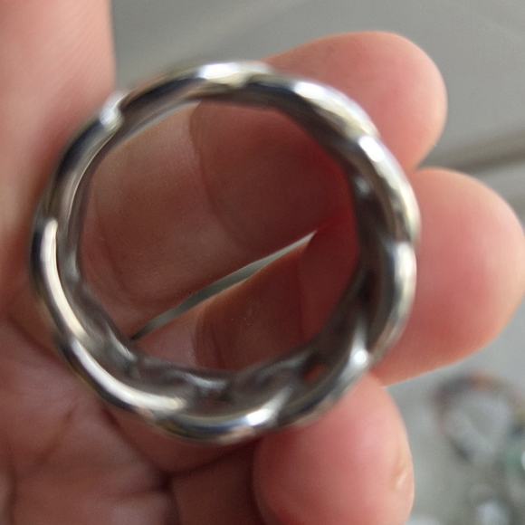 Elegatto Silver Cuban Link Chain Ring Size 10 Gift Box Included - Picture 7 of 8